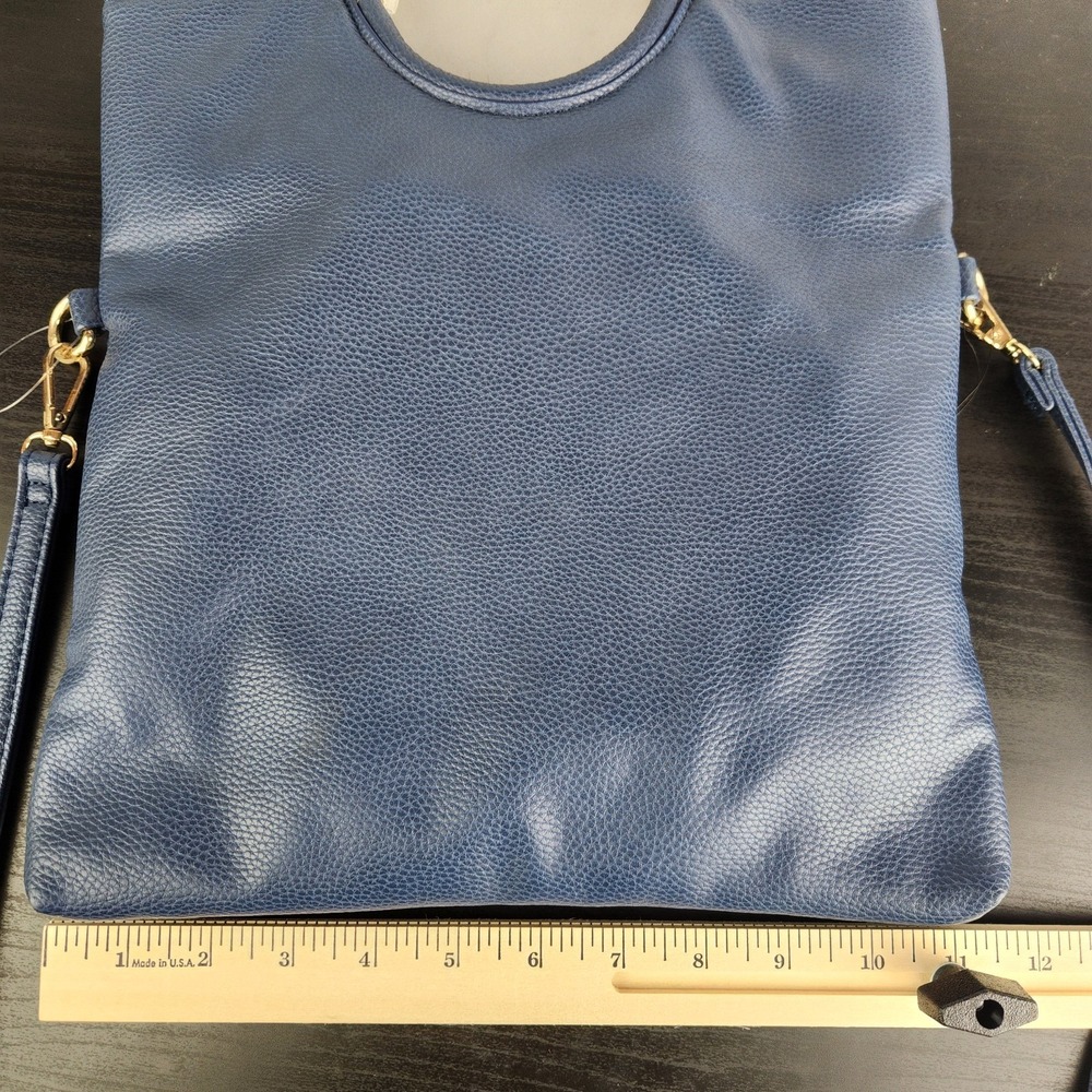 Sondra Roberts Inner Circle Clutch Square‎ Crossbody Navy Blue Purse - Picture 8 of 15